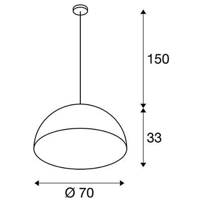 SLV FORCHINI 70 1001701 Hanglamp E27 40 W Zwart
