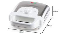 DOMO DO9222W XL Tasty Wafelijzer Controlelampje, Inklapbaar, Anti-aanbaklaag Wit - thumbnail