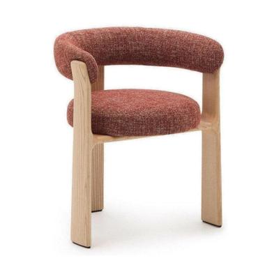 Kave Home Granite eetkamerstoel 3-poot chenille Terra/naturel