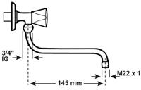 Cornat Zwenkuitloop Wandkraan S-Vorm 150Mm - TEC351001 - thumbnail