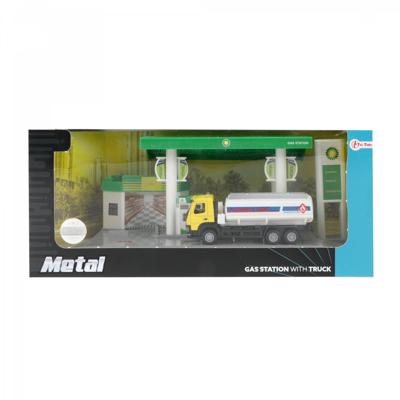 Toi-Toys Benzinestation Set Met Tankwagen - Groen/Geel Toi-Toys Benzinestation Set Met Tankwagen - Groen/Geel