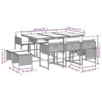 11-delige Tuinset met kussens poly rattan zwart - thumbnail