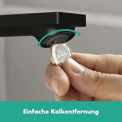 Hansgrohe Wastafelmengkraan Rebris E Eengreeps 210 Met Draaibare Uitloop En Trekwaste Mat Zwart