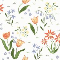 Dutch Wallcoverings Langenas - Tulpandans White - Wit - thumbnail