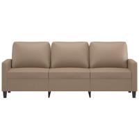 Driezitsbank 180 cm kunstleer cappuccinokleurig - thumbnail