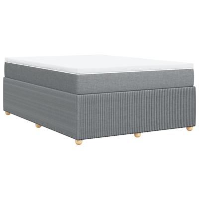 Boxspring met matras stof lichtgrijs 180x200 cm