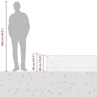 VidaXL Hek met paal zilver 0,4 x 25 m staal - thumbnail