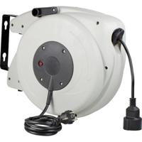 AS Schwabe 12611 Kabelhaspel voor aan de muur 15.00 m Zwart Randaarde haakse stekker, Penaarde stekker (type E) - thumbnail