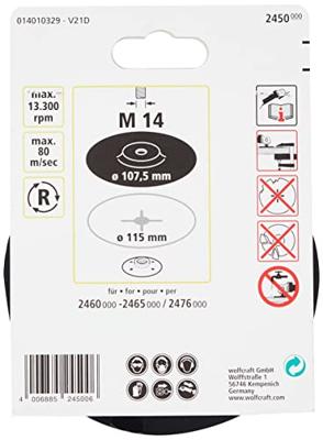 Wolfcraft Steunschijf | Flensmoer | M14 | Ø115mm | 1 stuk - 2450000 Wolfcraft Steunschijf | Flensmoer | M14 | Ø115mm | 1 stuk - 2450000