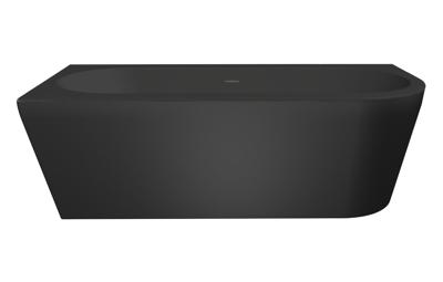 Half-vrijstaand bad Xenz Charley | 165x76 cm | Links | Incl.Badafvoer-Zwart mat | Sleuf overloop | Acryl | Mat wit