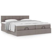 Ottoman bed met matrassen 180x200cm stof taupe - thumbnail
