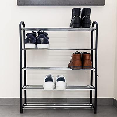 QUVIO Schoenenrek metaal met zwarte zijkant - 5 laags