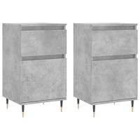 Dressoirs 2 st 40x35x70 cm bewerkt hout betongrijs - thumbnail