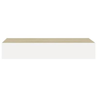 Wandschap met lade 60x23,5x10 cm MDF eikenkleurig en wit Wandschap met lade 60x23,5x10 cm MDF eikenkleurig en wit