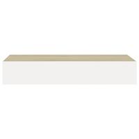 Wandschap met lade 60x23,5x10 cm MDF eikenkleurig en wit - thumbnail