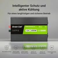 Green Cell Przetwornica napicia PowerInverter LCD 12 V 2000W/40000W Przetwornica samochodowa z wywietlaczem - czysty sinus netvoeding & inverter Auto Zwart - thumbnail