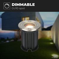 Set van 9 Maisy LED Grondspots Rond - Dimbaar - GU10 - 2700K warm wit - 4 Watt 345 lumen - Rond - Ø12cm - Tuinspot - Oprit - RVS - IP67 waterdicht - thumbnail