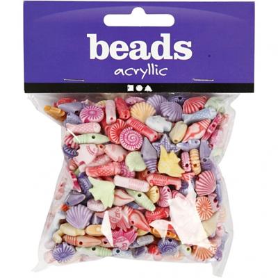 Creativ Company Pastel mix, afm 9-12 mm, gatgrootte 1,2 mm, ca. 380 stuk, 110 gr, 175 ml/ 1 doos