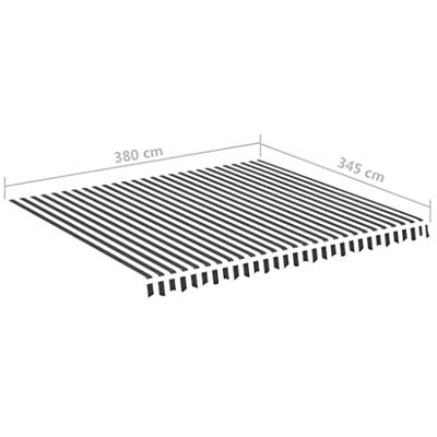 Vervangingsdoek voor luifel 4x3,5 m antracietkleurig en wit