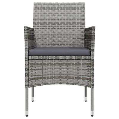 5-delige Tuinset met kussens grijs en zwart