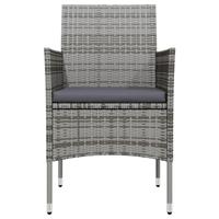 5-delige Tuinset met kussens grijs en zwart - thumbnail