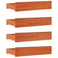 Bedlades 4 st massief grenenhout wasbruin - thumbnail