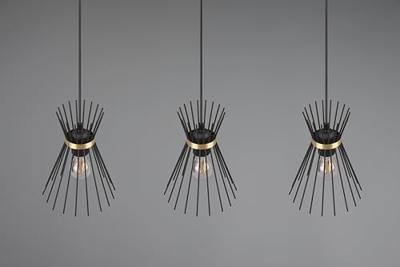 Trio HanglampRod design zwart 3-lichts - R31533080