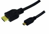 LogiLink CH0032 HDMI-kabel HDMI Aansluitkabel HDMI-A-stekker, HDMI-micro-D-stekker 2.00 m Zwart 4K UHD - thumbnail