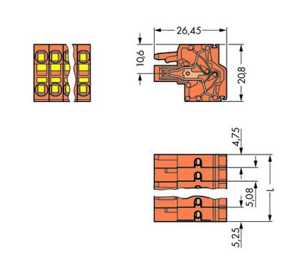 WAGO 231-2310/026-000 Female behuizing (kabel) 231 Totaal aantal polen: 10 Rastermaat: 5.08 mm Inhoud: 50 stuk(s)