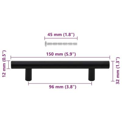 VidaXL Handvatten 10 st 96 mm roestvrij staal zwart VidaXL Handvatten 10 st 96 mm roestvrij staal zwart
