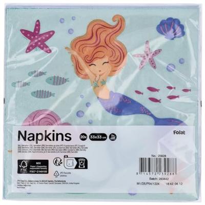 Zeemeermin Servetten Magic Happy Birthday (20st)