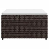 Voetensteunen 2 st met kussens poly rattan bruin - thumbnail