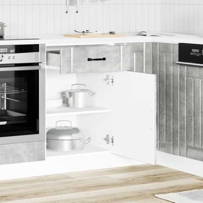 Keuken onderkast Lucca bewerkt hout betongrijs