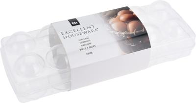 Excellent Houseware Eierdoos kunststof transparant 27x9cm
