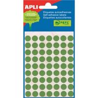 Apli ronde etiketten in etui diameter 10 mm, groen, 315 stuks, 63 per blad (2054) - thumbnail