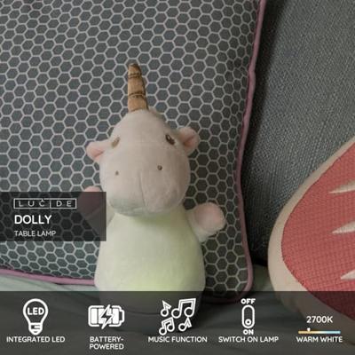 Lucide DOLLY - Tafellamp Kinderkamer - Batterijen - LED - 1x3W 2700K - Met muziekfunctie - Wit