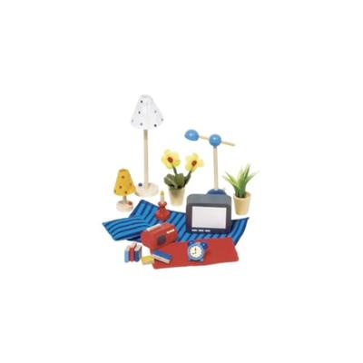 Goki Houten Poppenhuis Woon  en Slaapkamer Accessoires