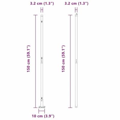 VidaXL Afrasteringspaal 7 pcs grijs staal