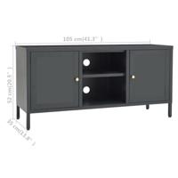 Tv-meubel 105x35x52 cm staal en glas antracietkleurig - thumbnail