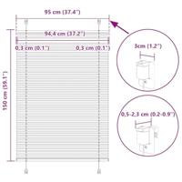 Pliss rolgordijn 95x150 cm stofbreedte 94,4 cm polyester crme - thumbnail
