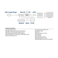 ACT USB-C hub 3.0, 3x USB-A, cardreader, PD pass-through - thumbnail