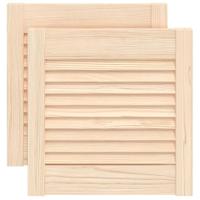 VidaXL Kastdeuren met lamellen 2 st 39,5x39,4 cm massief grenenhout - thumbnail