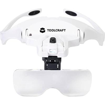 TOOLCRAFT 2469761 Loepbril Met LED-verlichting Vergrotingsfactor: 3.5 x, 2.5 x, 2.0 x, 1.5 x, 1.0 x Lensgrootte: (l x b) 95 mm x 34 mm