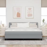 Boxspringbed met matras Lichtgrijs 180 x 200 cm Stof - thumbnail
