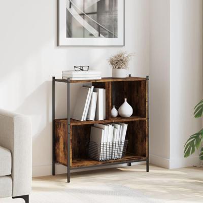 Boekenkast 72x28x77,5 cm bewerkt hout gerookt eikenkleurig Boekenkast 72x28x77,5 cm bewerkt hout gerookt eikenkleurig