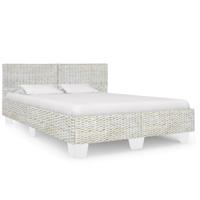 Bedframe natuurlijk rattan grijs 160x200 cm - thumbnail