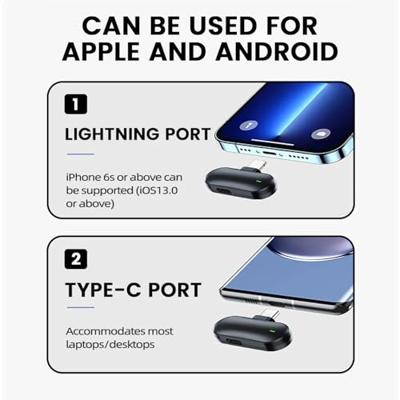 Technaxx TX-301 Draadloze microfoonset Dasspeld Zendmethode:Radiografisch Draadloos 2.4 GHz, USB-C Radiografisch Grijs