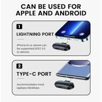 Technaxx TX-301 Draadloze microfoonset Dasspeld Zendmethode:Radiografisch Draadloos 2.4 GHz, USB-C Radiografisch Grijs - thumbnail