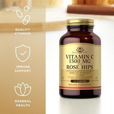 Solgar Vitamine C with Rose Hips (Rozenbottel) 1500 mg Tabletten