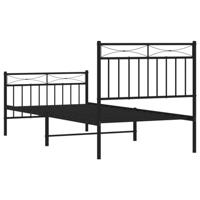 Bedframe met hoofd- en voeteneindemetaal zwart 90x200 cm - thumbnail